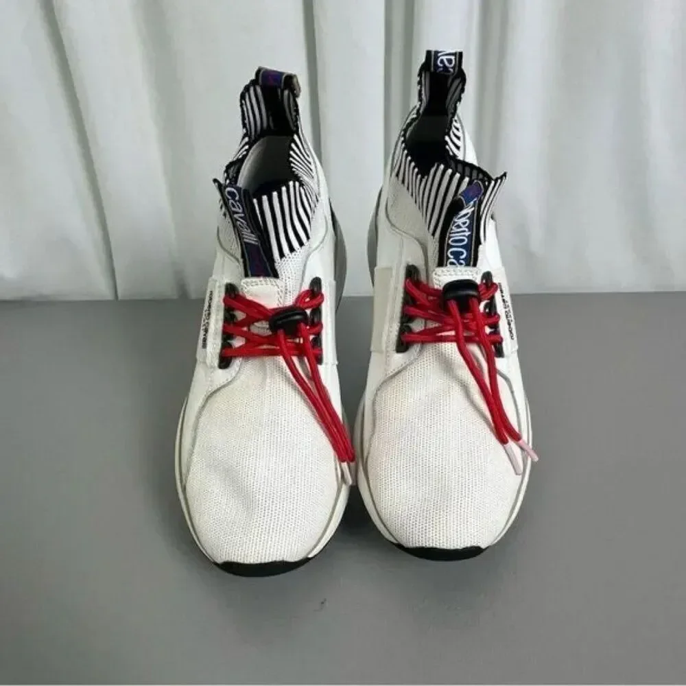 ROBERTO CAVALLI SPORT MENS SNEAKERS WHITE SIZE 8 1/2